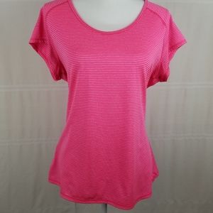 Champion DuoDry short sleeve striped pink top XL
